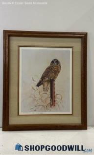 J.F. Landenberger Signed Matted & Framed "Short-Eared Owl" Print 10/275