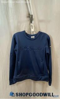 Columbia Women's Blue Long Sleeve Logo Polyester Sweater - Sz M