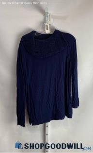 Chico's Women's Navy Velour Sweatshirt - Sz M