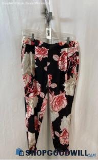 Chico's Women's Black/Floral Print Ankle Pants - Sz S