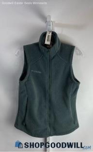 Columbia Women's Pale Green Fleece Zip Up Sweater Vest - Sz S