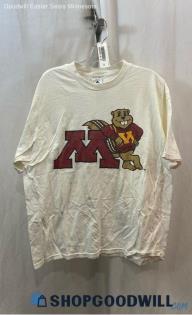 University of Minnesota VTG Men's White Graphic Pullover T-Shirt - Sz XL