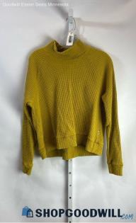 The North Face Women's Yellow Cropped Pullover Sweater - Sz L