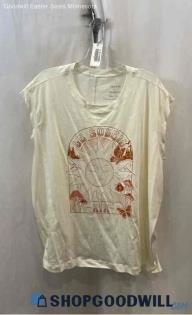 NWT Torrid Women's Ivory/Rust Sun Graphic Jersey Knit Cap Sleeve T-Shirt - Sz 2X