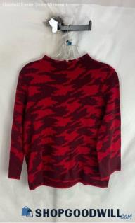 Chico's Women's Red Hounds Tooth Sweater - Sz PM