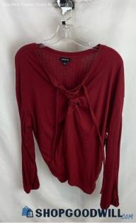 Torrid Women's Red Long Sleeve Tied Front Shirt - Sz 1