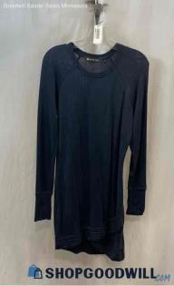 Athleta Women's Navy Lightweight Sheer Knit Tunic Sweater - Sz S