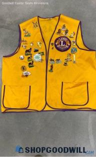 St Paul East Lions Intl Vest with assorted pins by Lions International - Sz L