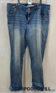 Chico's Women's Weathered Blue Medium Washed Ankle Jeans - Sz 10