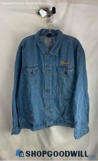 Riviera Men's Blue Jean Fireworks Stitching Jacket - Sz XL