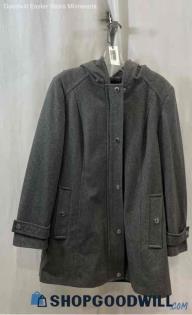 London Fog Women's Gray Sherpa Line Jacket - Sz L