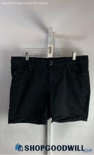 Lane Bryant Women's Black Denim Cut-Off Shorts - Sz 18