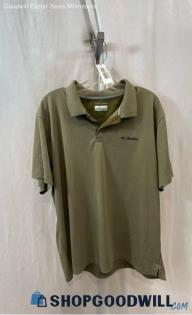 Columbia Men's Olive Green Polyester Short Sleeve Shirt - Sz XL