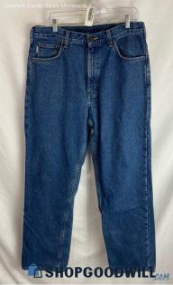 Carhartt Men's Blue Dark Washed Ankle Straight Jeans - Sz 36x34