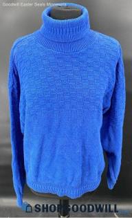 Women's LS Medium Blue Acrylic Sweater by The Fox Collection - Sz L