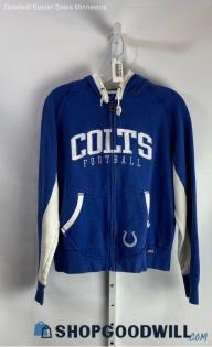 NFL Women's Blue/White Indianapolis Colts Football Graphic Zip Up Hoodie - Sz L