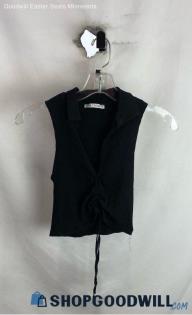 Zara Women's Black Crop Tank Shirt - Sz S