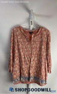 Lucky Brand Women's Heather Orange Pullover Sweater - Sz L