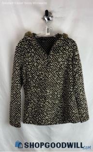 Athleta Women's Brown/Ivory Speckled Knit Wool Blend Hoodie - Sz S