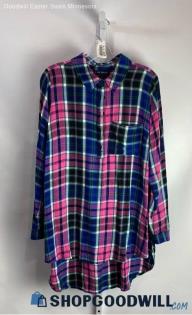 Lane Bryant Women's Purple/Pink Colored Long Sleeve Button Up - Sz 14