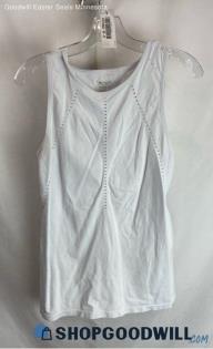 Athleta Women's White Vented Back Tie Active Tank Top - Sz S