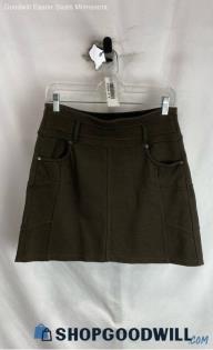 Athleta Women's Army Green Jersey Knit Pull-On A-Line Skirt - Sz S