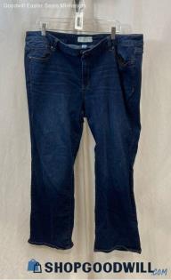 Lane Bryant Women's Dark Blue Mid Rise Bootcut Jeans - Sz 24