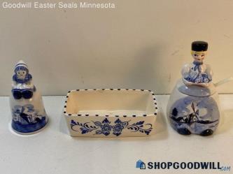 3pc D.A.I.C. China Set W/ Bell, Dish, And Sugar Bowl With Spoon