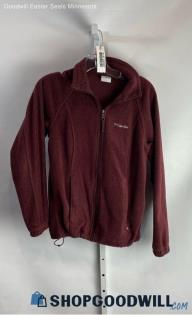 Columbia Women's Red Full Zip Sweater - Sz S