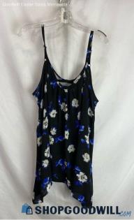 Torrid Women's Black/Blue Floral Tank - Sz 2