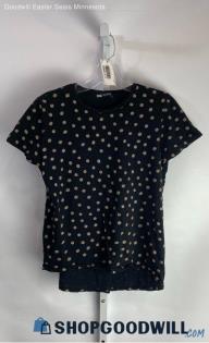 Zara Women's Black/Tan Polka Dot Crewneck T-shirt - Sz S