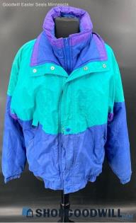 St. John's Bay Blue/Teal Nylon Men's Winter coat - Sz L 42-44