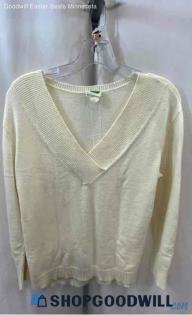 Anthropologie Women's White Pullover V-Neck Sweater - Sz XS