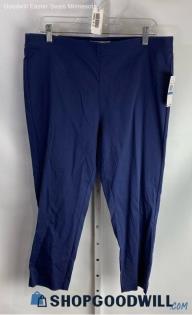 NWT Michael Kors Women's Navy Pull on Skinny Cropped High Rise Pants - Sz XL