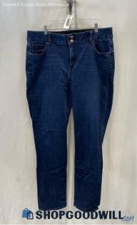 Lane Bryant Women's Dark Wash Blue Elastic Waist Skinny Jeans - Sz 20L