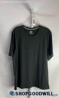 REI Men's Dark Gray Lightweight Fitted Tech Elbow Sleeve T-shirt - Sz L