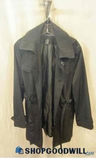 London Fog Women's Black Button Down Coat w/ Belt - Sz XL