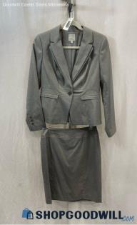 Halogen Women's Light Gray Slim Fit Pencil Skirt Blazer 2PC Suit - Sz 6P