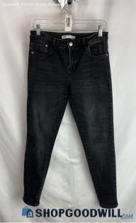 Zara Women's Weathered Black Skinny Jeans - Sz 6