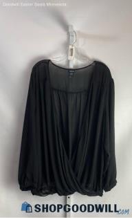 Torrid Women's Black Sheer Open Front Twist Long Sleeve Shirt - Sz 4