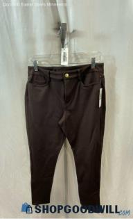 NWT Michael Kors Women's Chocolate Stretchy Jersey Lightweight Skinny Pants Sz 8