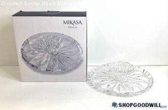 Mikasa Bloom Crystal Glass Chip & Dip Serving Set IOB