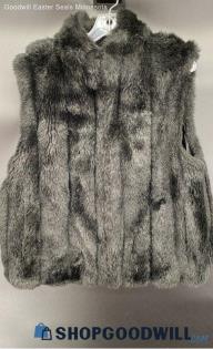 Women's Black Faux fur Reversible winter vest by Coaco New York - Sz L