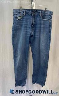 Lucky Brand Men's Weathered Blue Medium Washed Ankle Straight Jeans - Sz 38x32