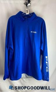 Columbia Men's Royal Blue 1/4 Zip Sweater - Sz XL