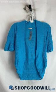 NWT Bina Women's Blue Knit Open Cardigan - Sz 20/22