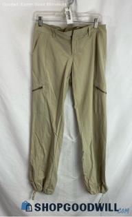 Athleta Women's Tan Cinched Ankle Cargo Nylon Pants - Sz 8