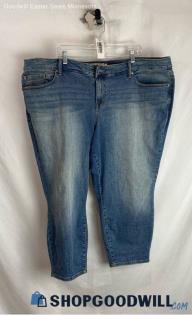 Torrid Women's Blue Wash Crop Straight Leg Jean - Sz 26