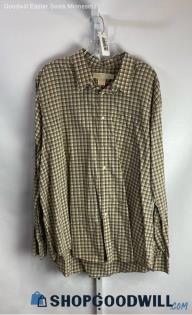 Michael Kors Women's Brown Button-Up Plaid Shirt - Sz XXL