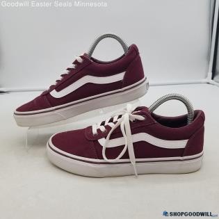 Vans Women's Ward Burgundy Canvas Sneakers Sz 7.5